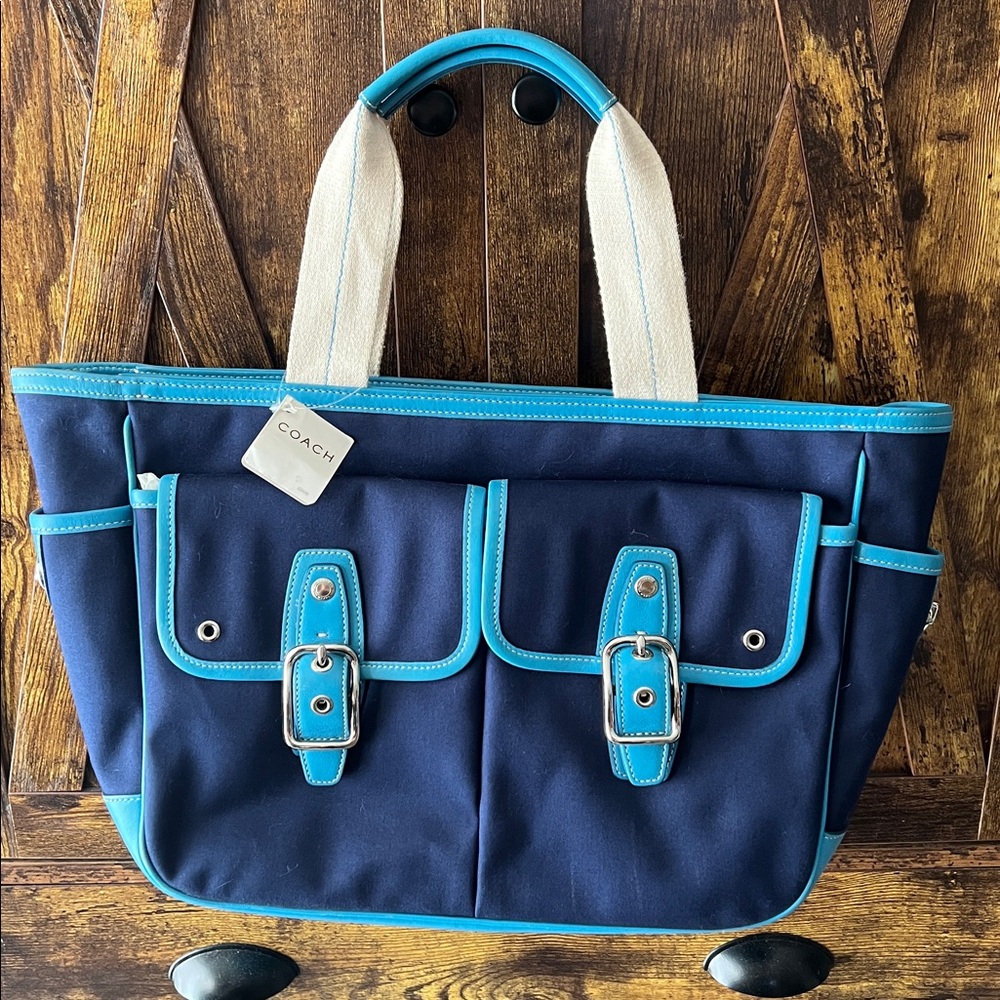 NWT Vintage COACH Twill Garden Tote